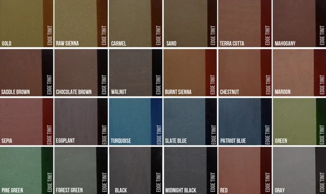 Solvent Borne Concrete Dye Color Chart