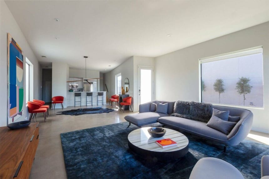 Polished concrete in a luxury residential installation.
